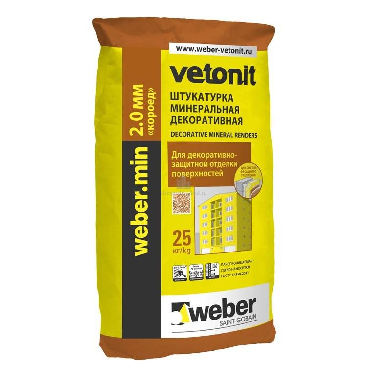 Штукатурка декоративная Weber Vetonit короед 2,0 25кг