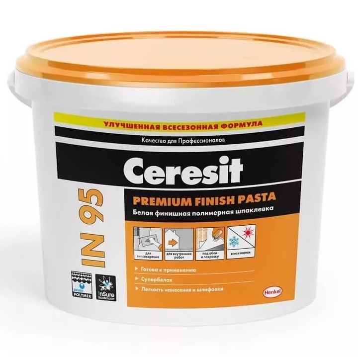 Шпаклёвка Ceresit IN95 ПОЛИМЕРНАЯ (25кг/24шт)