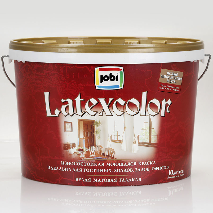 Краска Jobi Latexcolor МОЮЩАЯСЯ ЛАТЕКСНАЯ 5л/68шт STROMBOLI 5