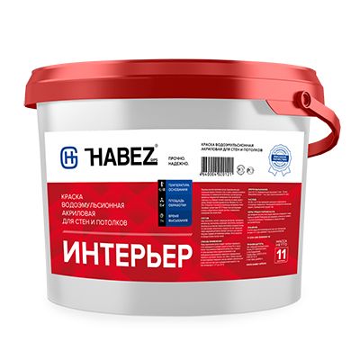 Хабез - Интерьер,акриловая краска для потолков и стен 11 кг - FLORIDA-2