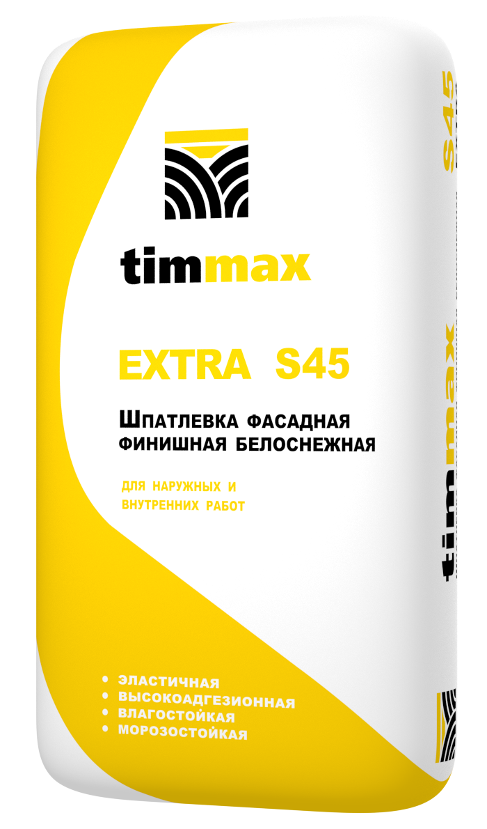 Шпаклёвка Timmax S45 EXTRA фасадная БЕЛОСНЕЖНАЯ (20кг/54шт/1,08т)