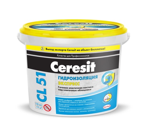 Гидроизоляция Ceresit CL51 ПОЛИМЕРНАЯ эластичная (15кг/40шт)