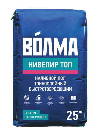 Наливной пол цементный Волма НИВЕЛИР ТОП 25кг(48 в под)