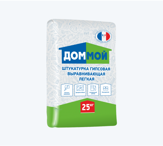 Штукатурка гипсовая ДОМ МОЙ Легкая 25кг (56 в под)