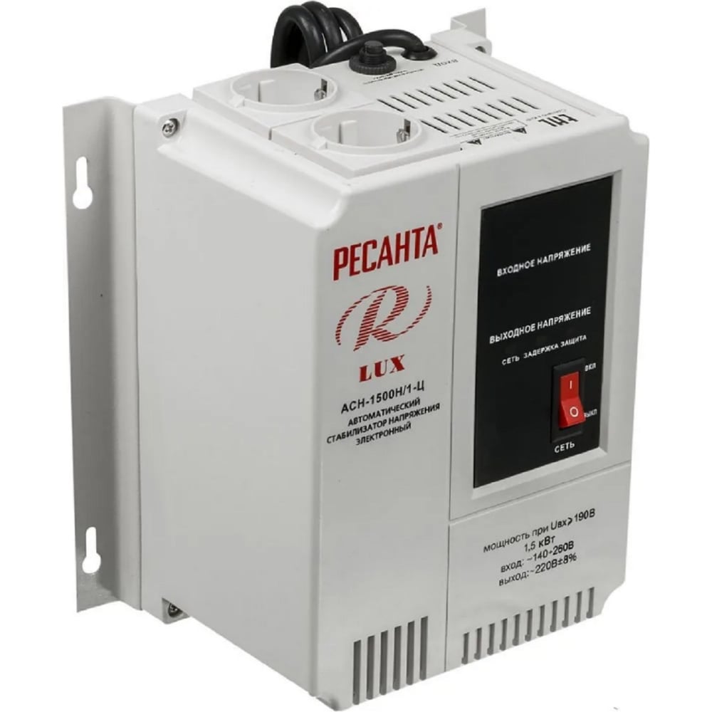 Стабилизатор напряжения Ресанта 1,5 кВт (140-260В) АСН-1500Н/1-Ц LUX