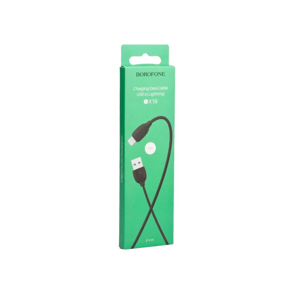 Usb кабель Borofone bx19 benefit lightning 8-pin, 2.4a, 1м, pvc, черный 0L-00043144