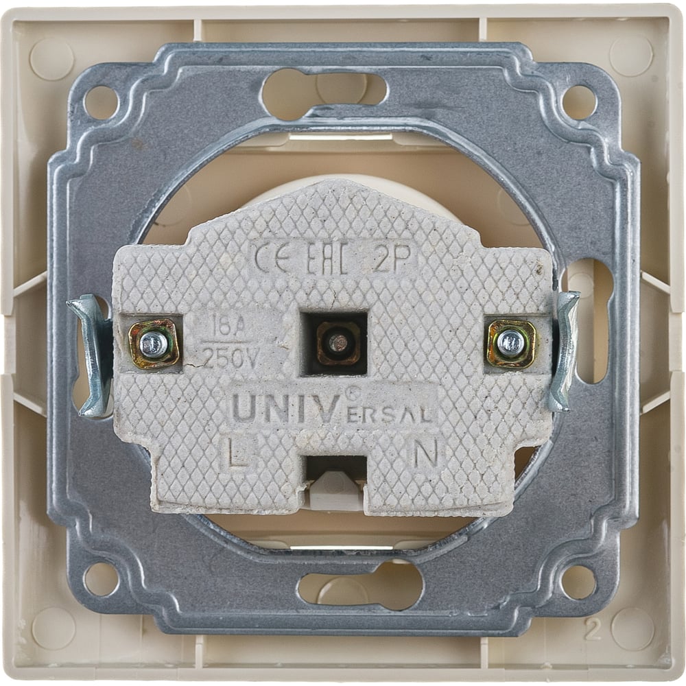 Розетка б/з UNIVersal Севиль слоновая кость ivory Б-С0022