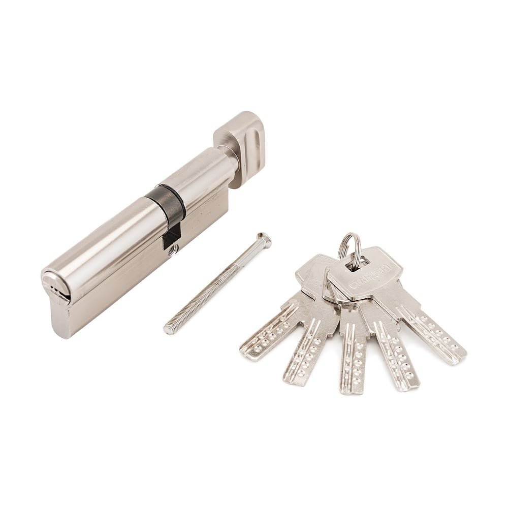 Цилиндровый механизм Стандарт F-02 80(30Bх10х40) CP, 5 ключей, хром, перф. ключ/вертушка 11312