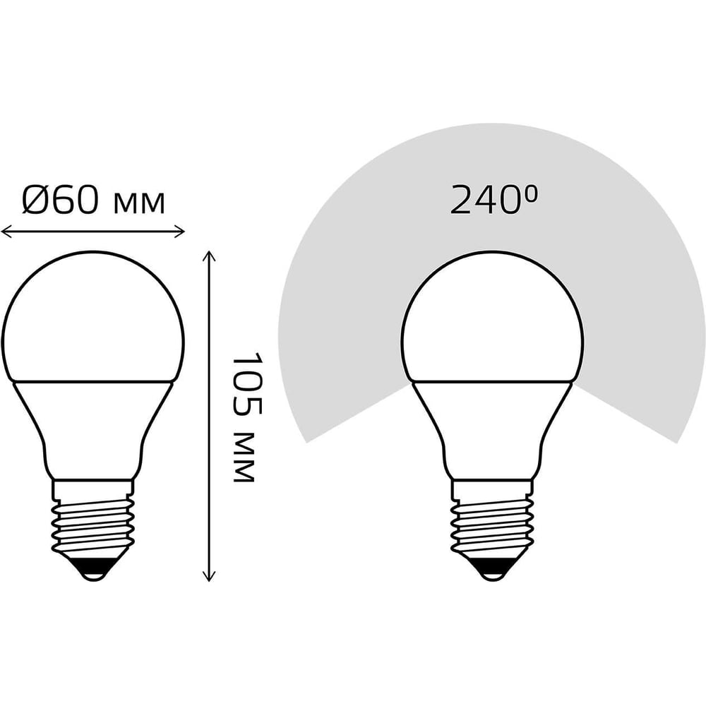 Лампа светодиодная LED Elementary 12W E27 A60 3000k, теплый белый, GAUSS