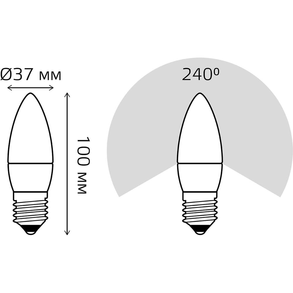 Лампа светодиодная LED Elementary Свеча 6W E27 4100k, нейтральный белый, GAUSS