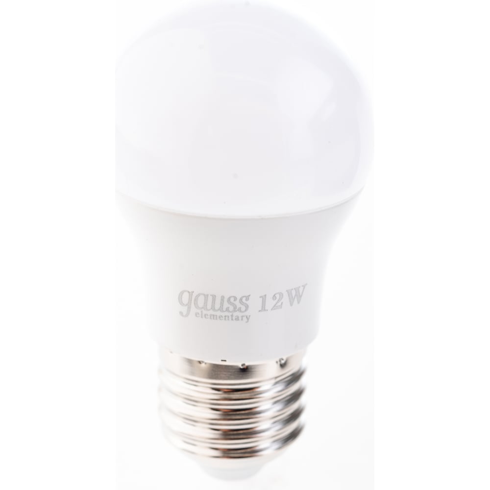 Лампа светодиодная LED Elementary Шар 12W E27 3000k, теплый белый, GAUSS