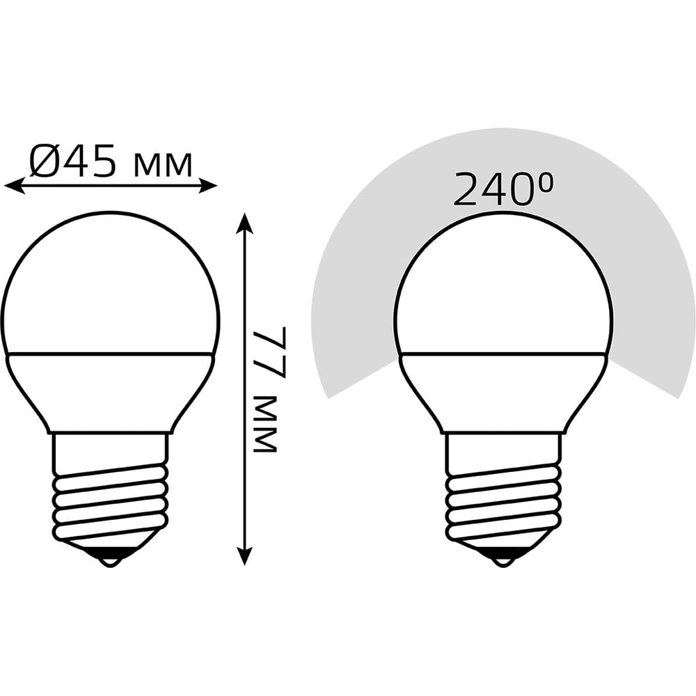 Лампа светодиодная LED Elementary Шар 12W E27 3000k, теплый белый, GAUSS