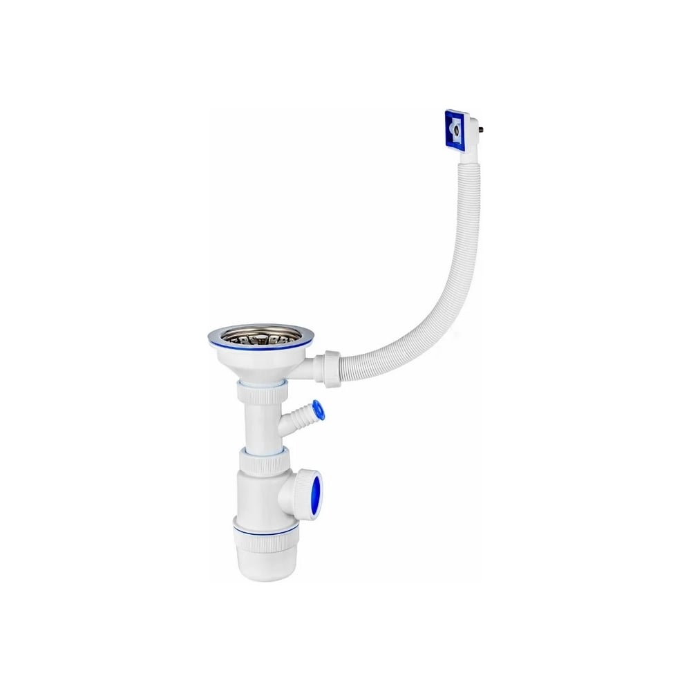Сифон VIRPLAST Элит 3.1/2х40 с отводом д/ст.м и переливом 100332 30986176