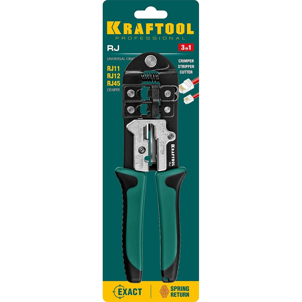 Кримпер универсальный Professional, RJ45, RJ11/RJ12, KRAFTOOL