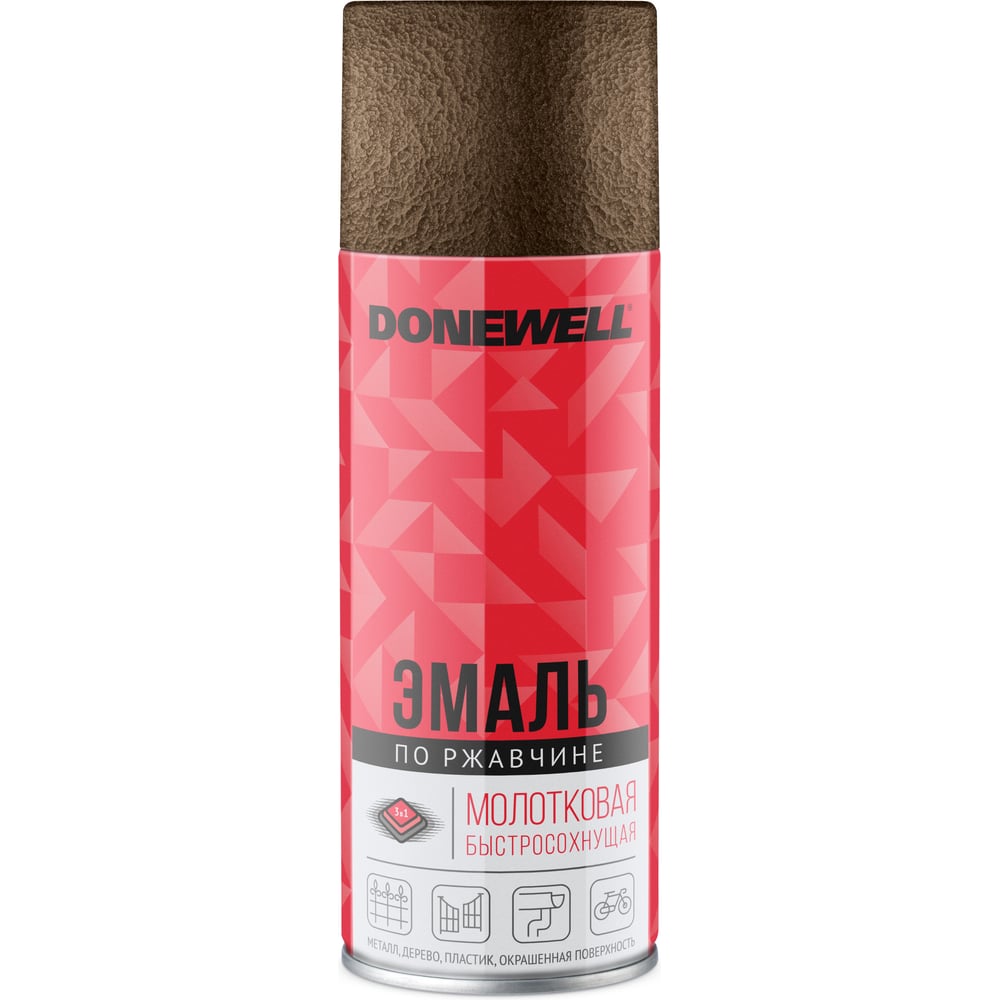 Молотковая эмаль по ржавчине DONEWELL черная медь 520 мл DW-3015