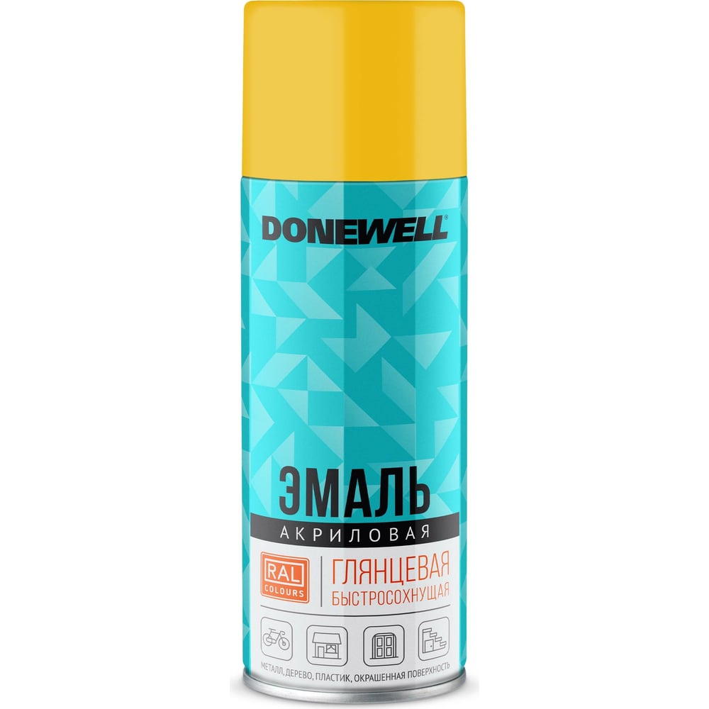 Эмаль универсальная акриловая DONEWELL RAL 1018 жёлтая глянцевая DW-A1018