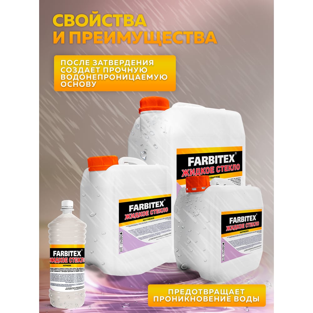 Жидкое стекло Farbitex 14 кг 4100009949