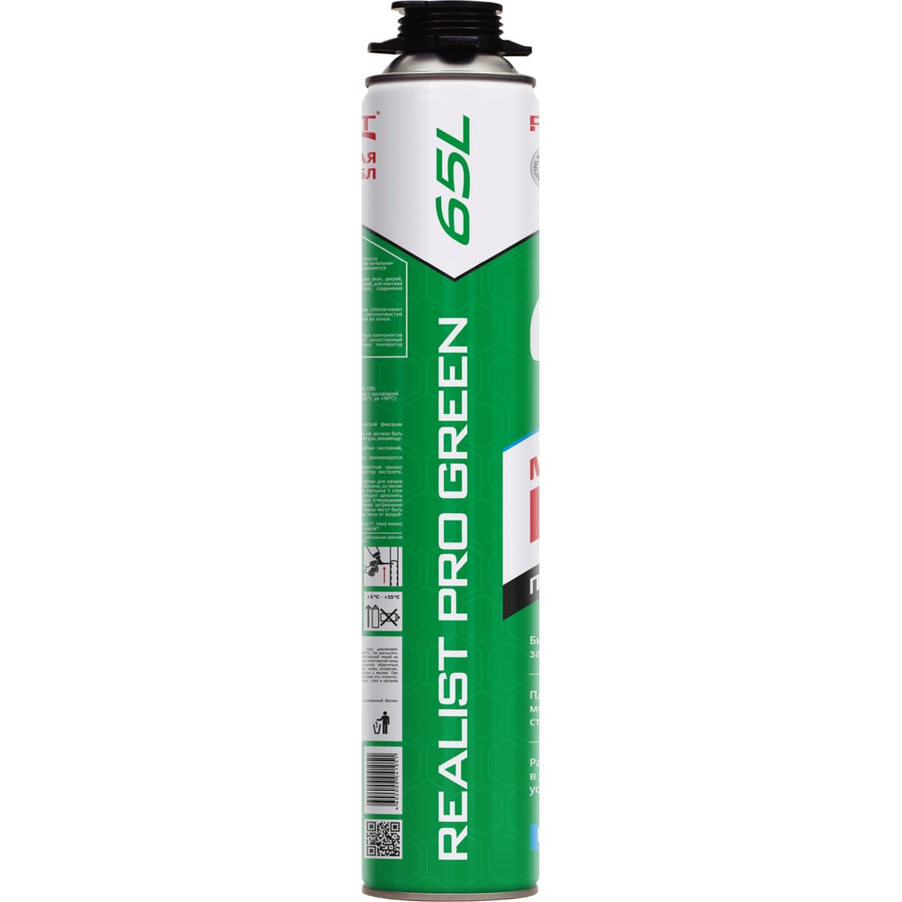 Пена монтажная REALIST PRO Green 65л - зима