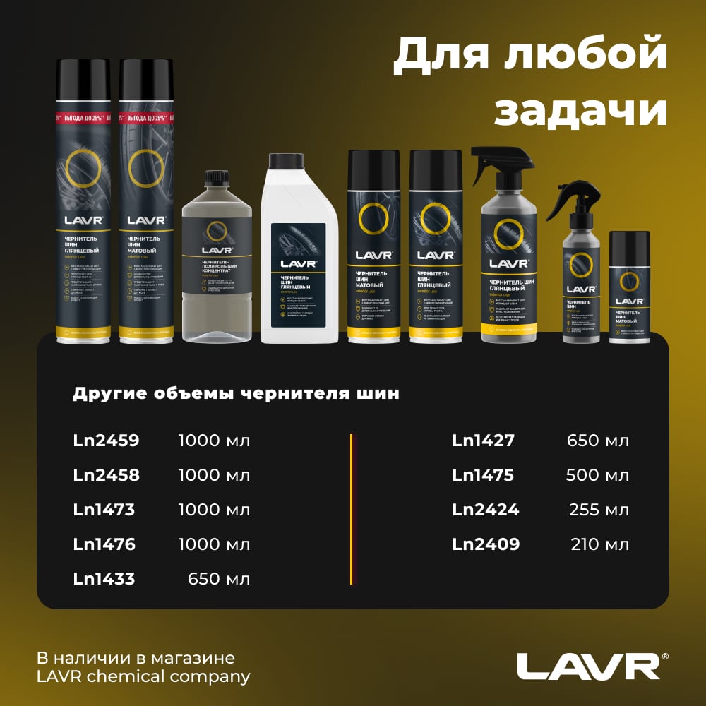 Чернитель шин Lavr 650 мл Ln1427
