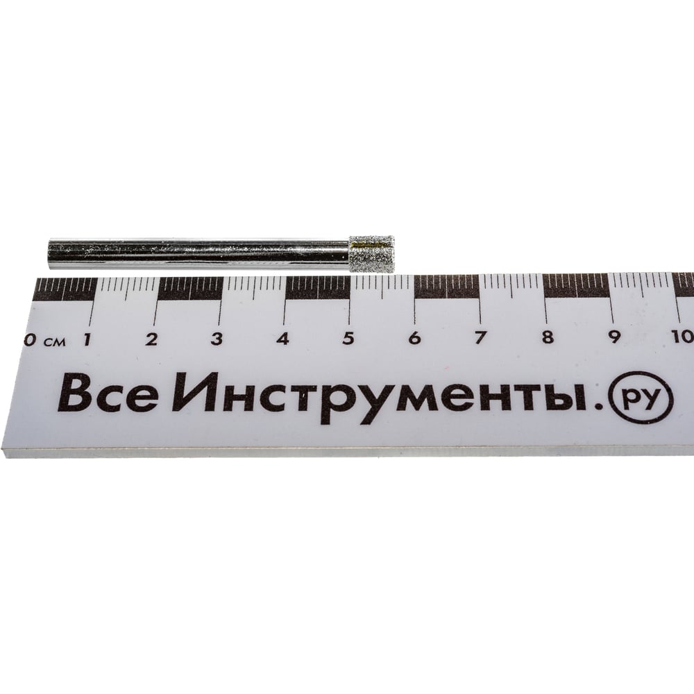 Коронка по стеклу и кафелю Сибртех алмазная 6х50, цилиндр хвост.