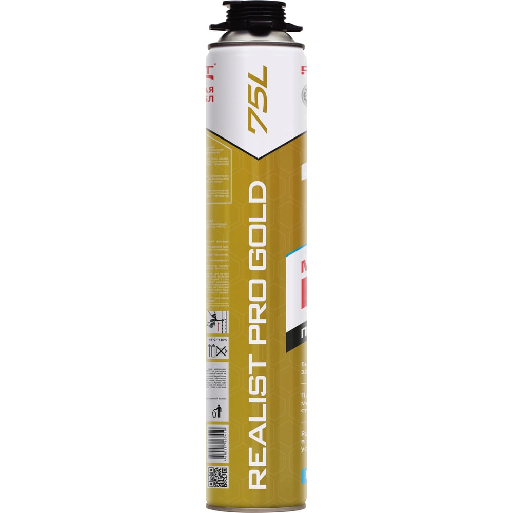 Пена монтажная REALIST PRO Gold 75 л, зимняя 4680287563410