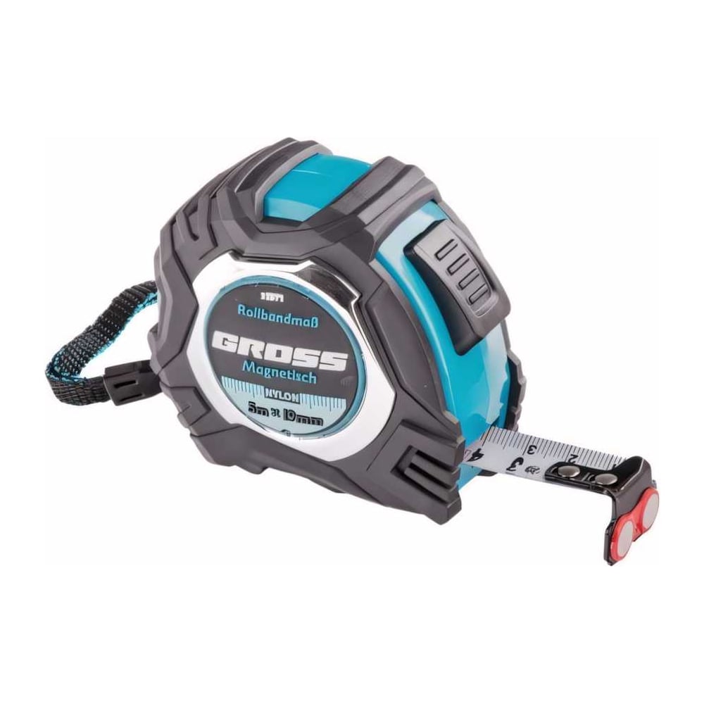 Рулетка Magnetisch, 5 м х 19 мм обрезиненный корпус GROSS 32571