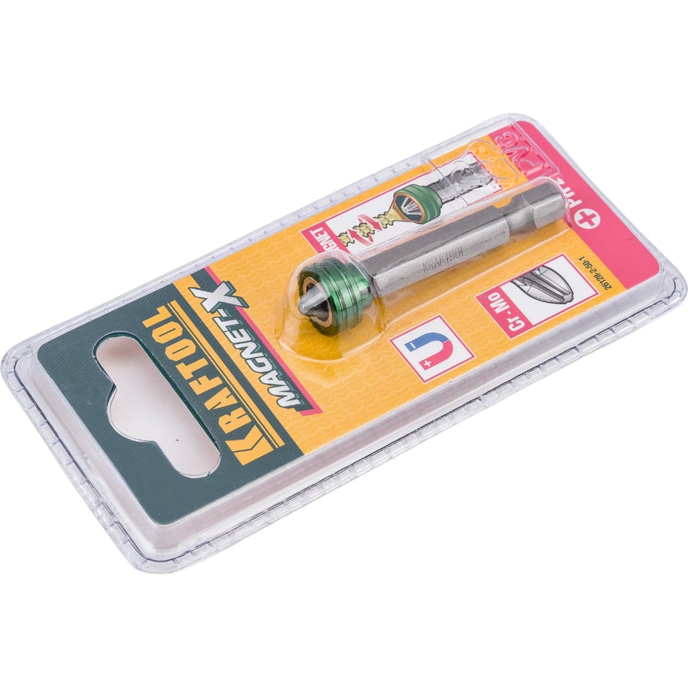 Бита KRAFTOOL Magnet-X PH2, 50 мм, 1 шт,  с магнитным держателем-ограничителем