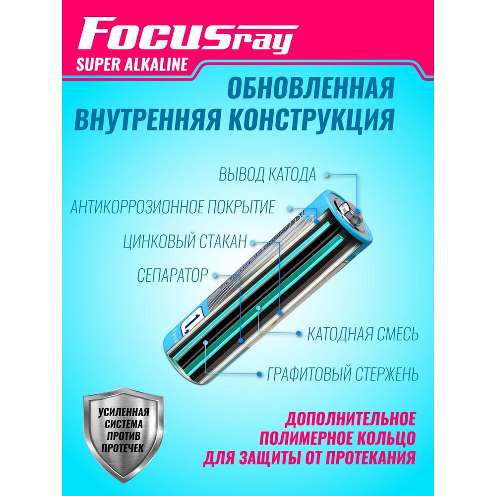 Батарейка Focusray AA/LR6/Blister 4 (пальчик)