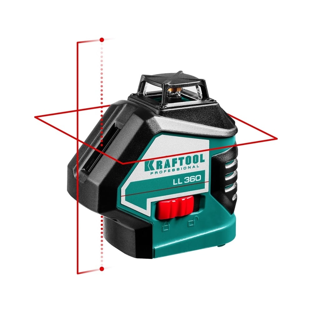 KRAFTOOL LL360 4 нивелир лазерный,2*360,20м/70м,IP54,точн +/-0,2мм/м, держатиель
