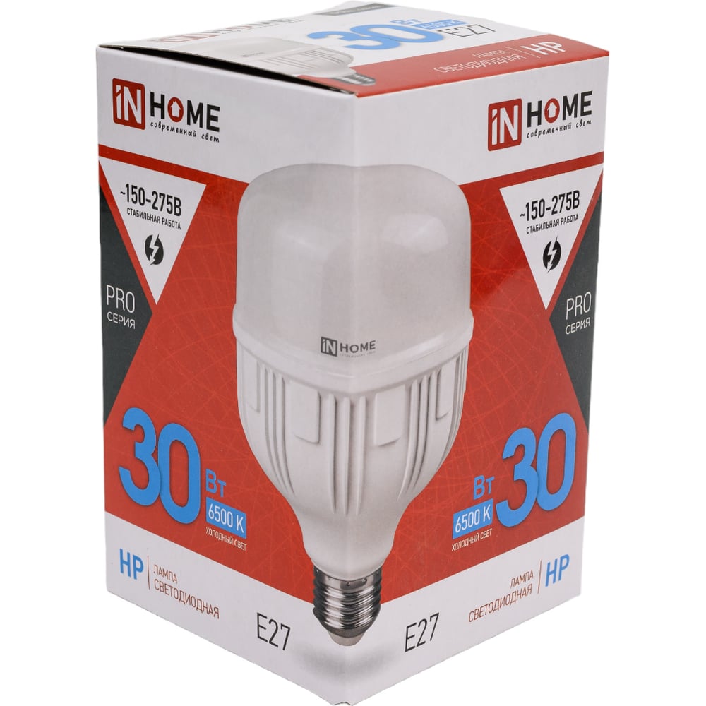 Лампа сд LED-HP-PRO 30Вт 230В Е27 6500К 2850Лм IN HOME