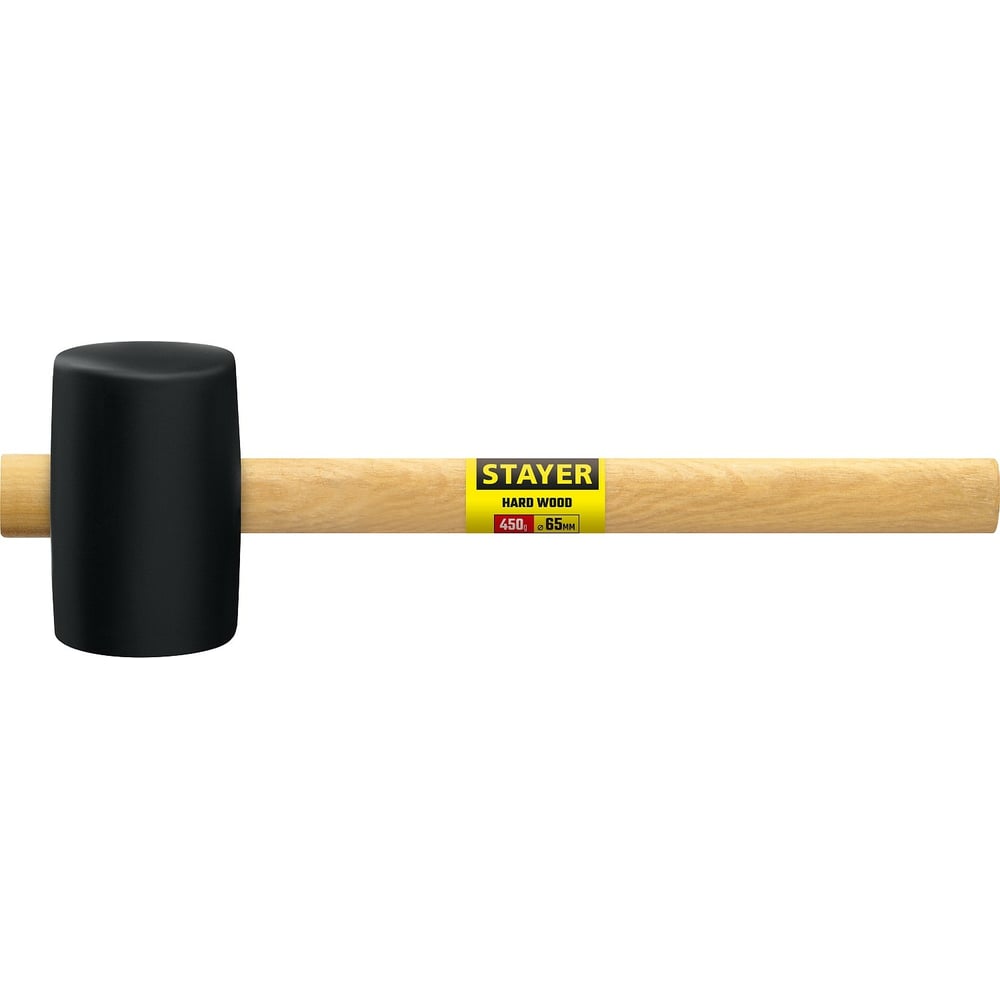 Киянка STAYER "PROFI" резиновая черная, с деревянной ручкой, 450г