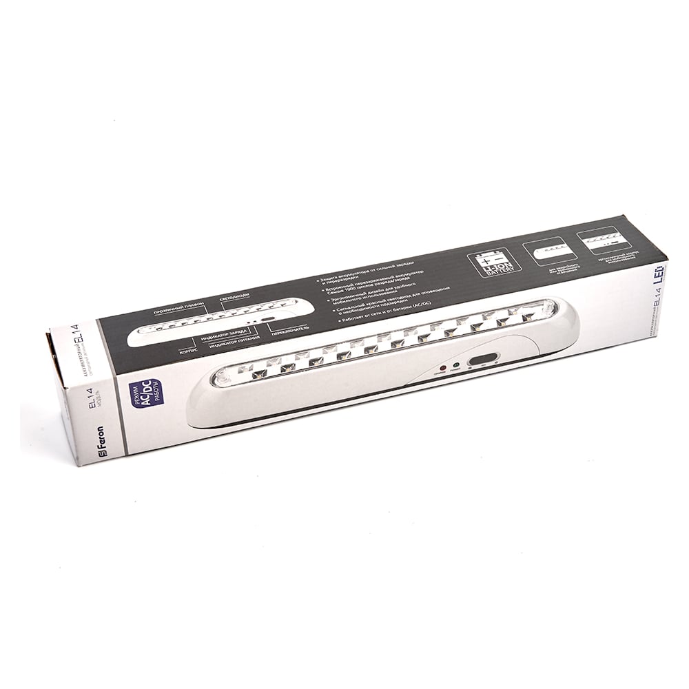 Светильник аккумуляторный, 22 LED AC/DC, белый, EL14 Feron