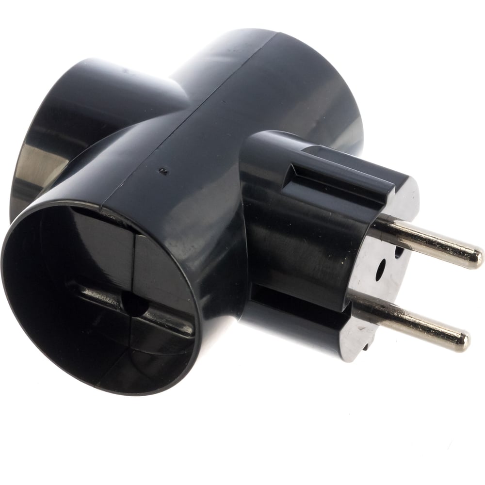 Сетевой разветвитель STEKKER 250В, 10A, IP20, черный, ADP10-15-20 39001