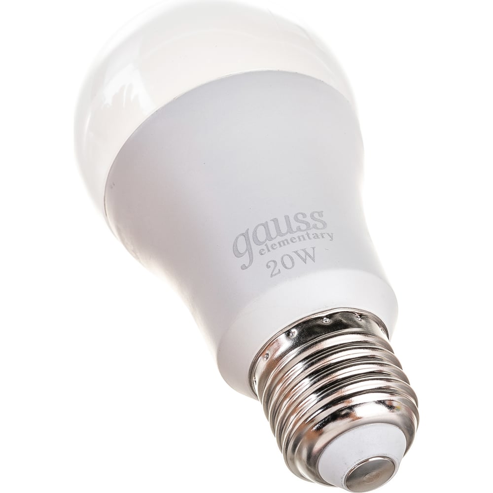 Лампа светодиодная LED Elementary 20W E27 A60 6500k, холодный белый, GAUSS
