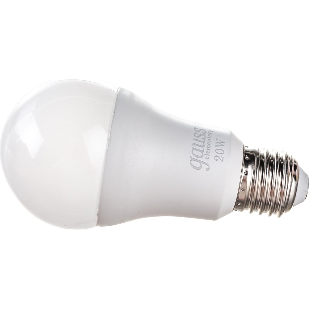 Лампа светодиодная LED Elementary 20W E27 A60 6500k, холодный белый, GAUSS