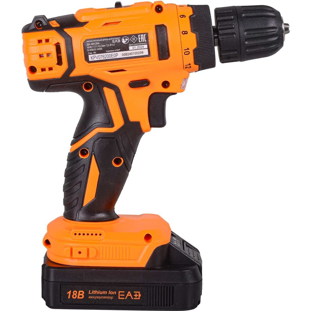 Шуруповерт аккумулят Вихрь ДА-18Л-2КА (18V? 2Li-lon x1,5Ач) кейс