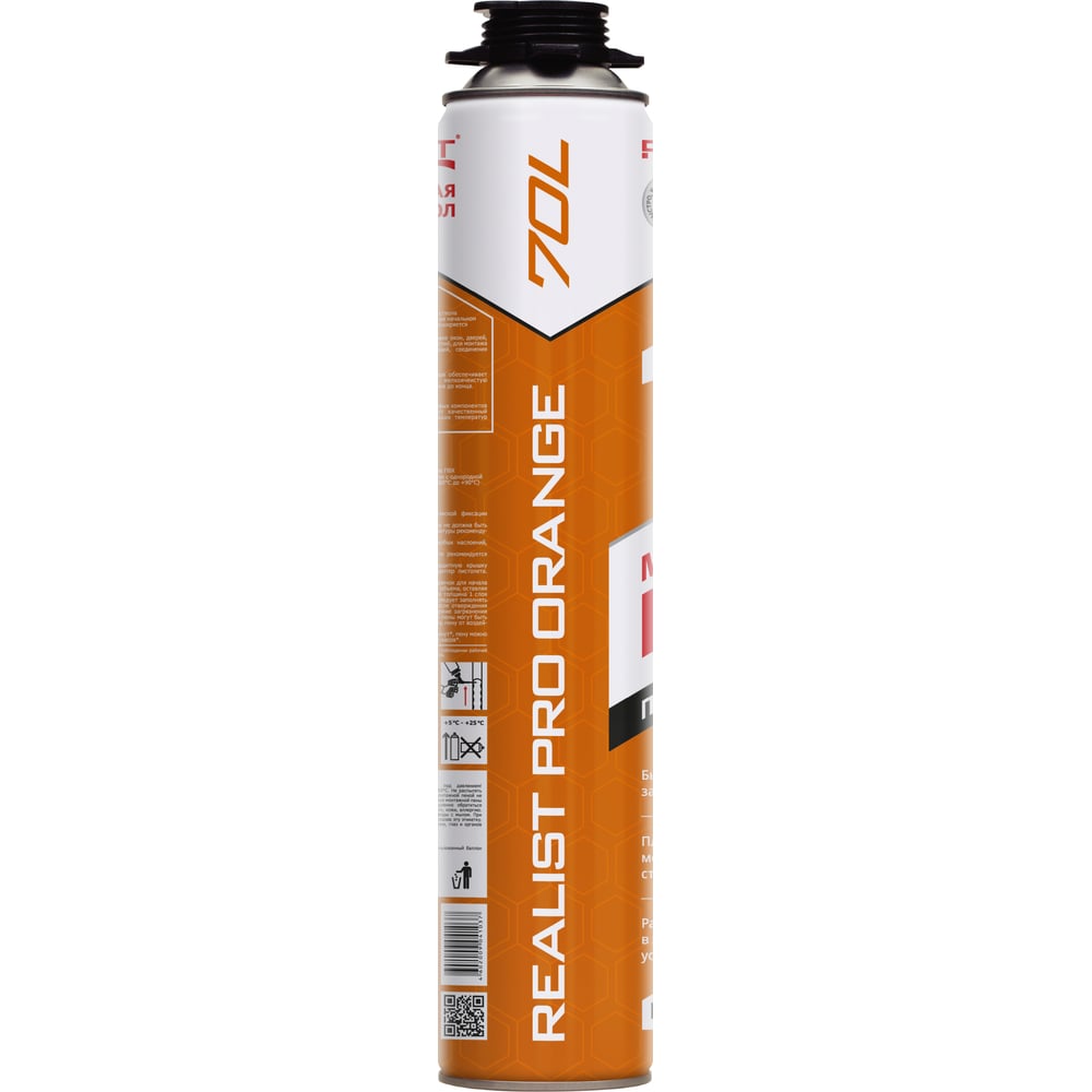 Пена монтажная REALIST PRO Orange 70л - лето