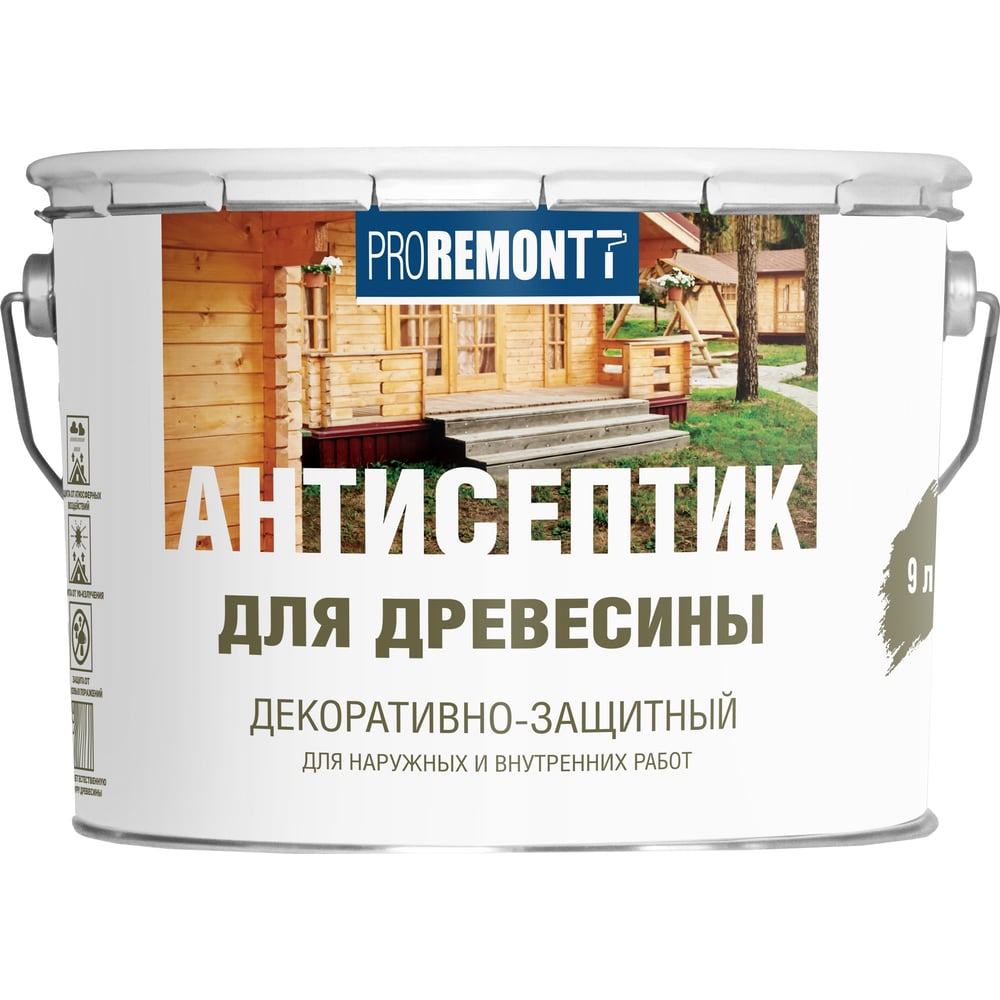 Антисептик Proremontt деревозащитное средство бесцветный 9 л Лк-00004608