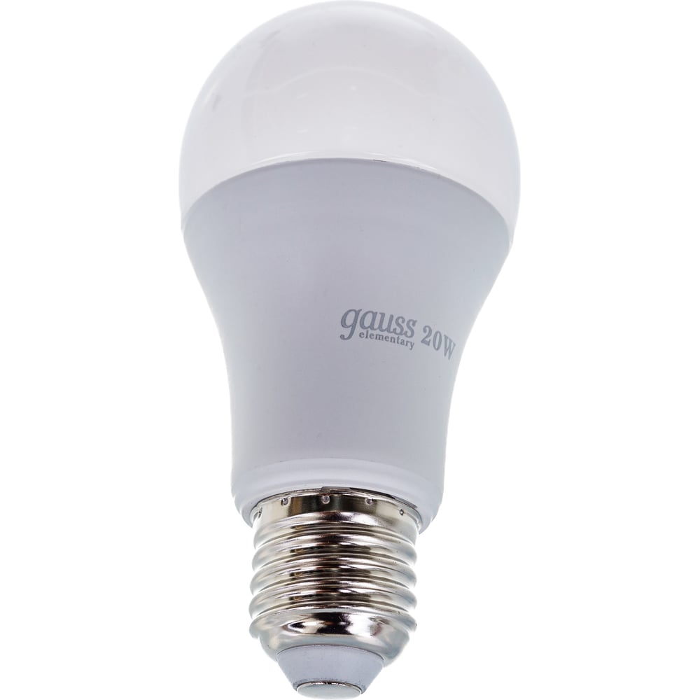Лампа светодиодная LED Elementary 20W E27 A60 3000k, теплый белый, GAUSS