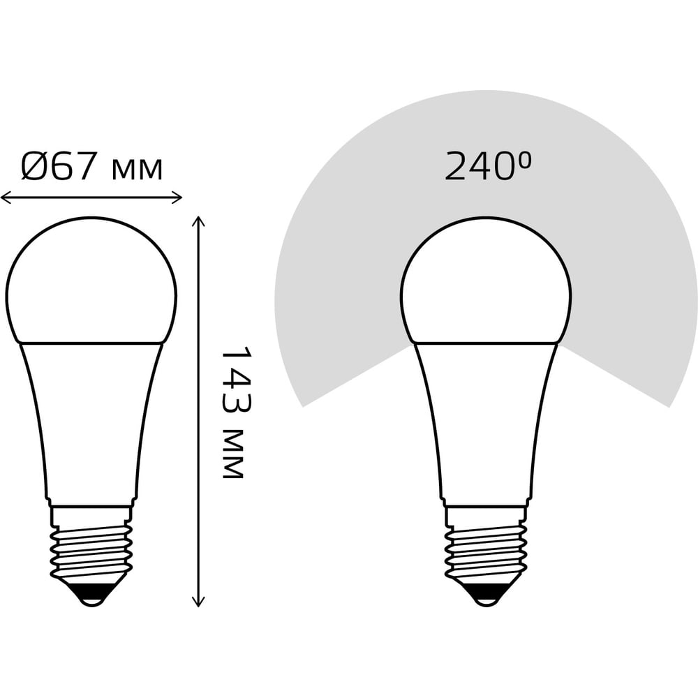 Лампа светодиодная LED Elementary 25W E27 A60 3000k, теплый белый, GAUSS
