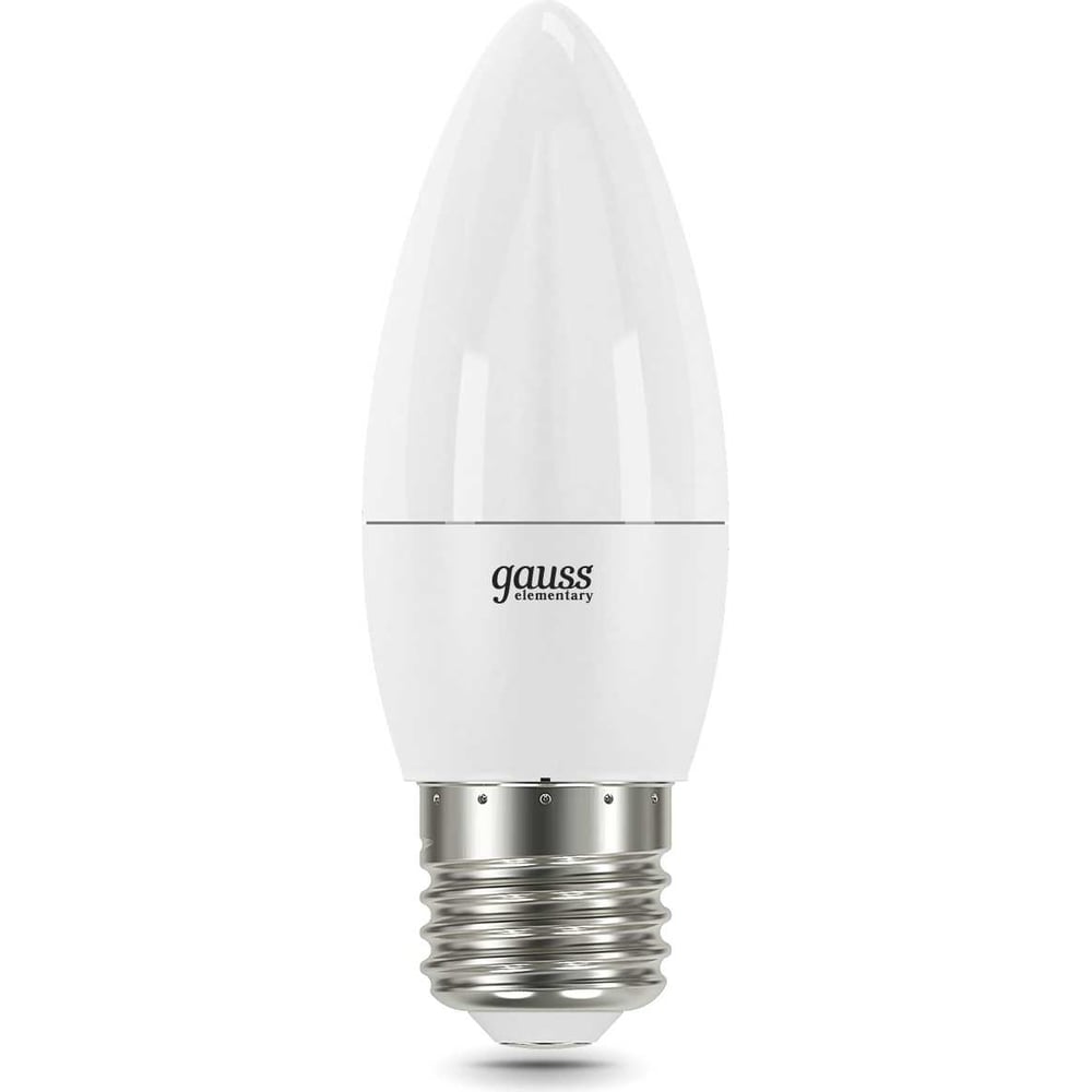 Лампа светодиодная LED Elementary Свеча 12W E27 950lm 4100k, нейтральный белый, GAUSS