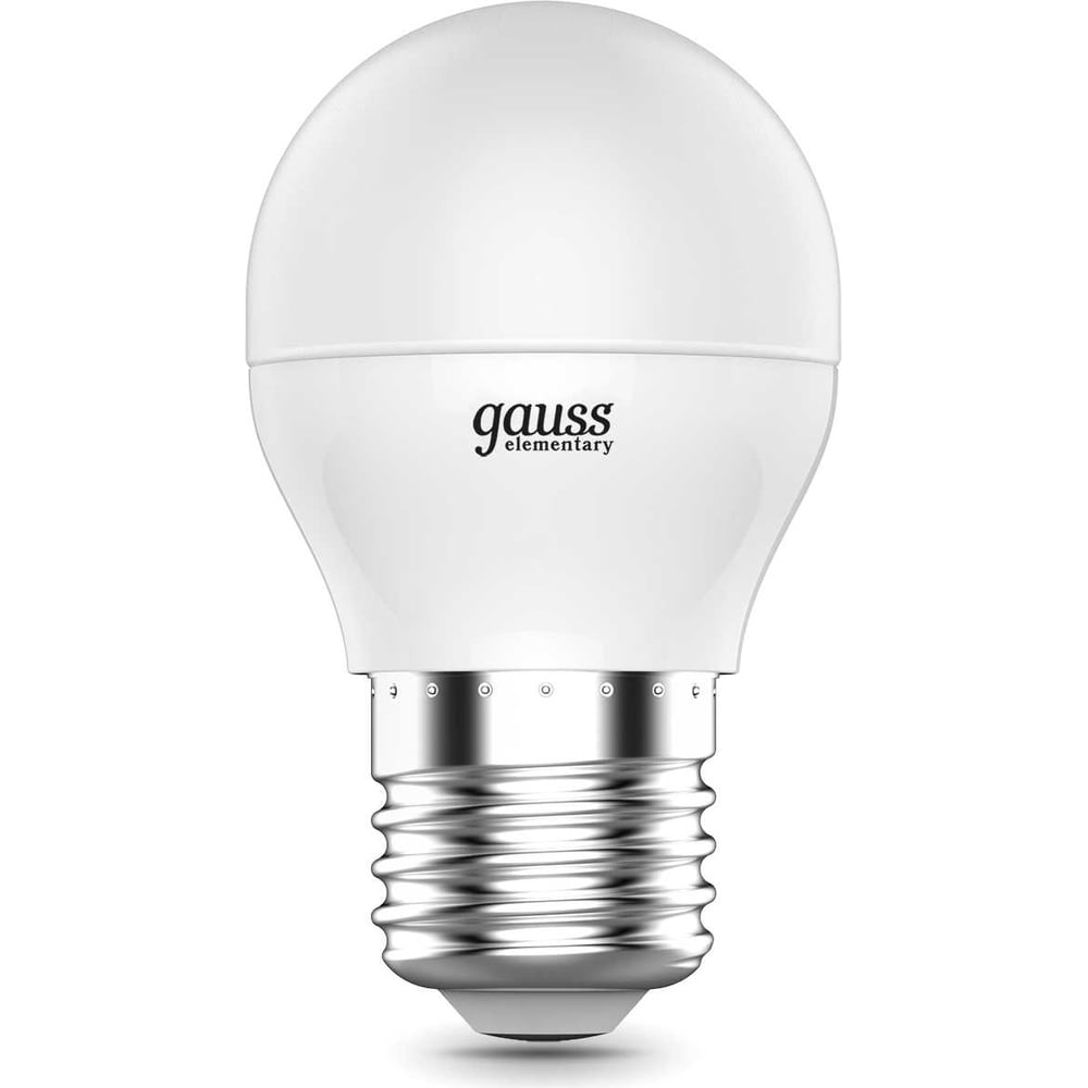 Лампа светодиодная LED Elementary Шар 8W E27 3000k, теплый белый, GAUSS