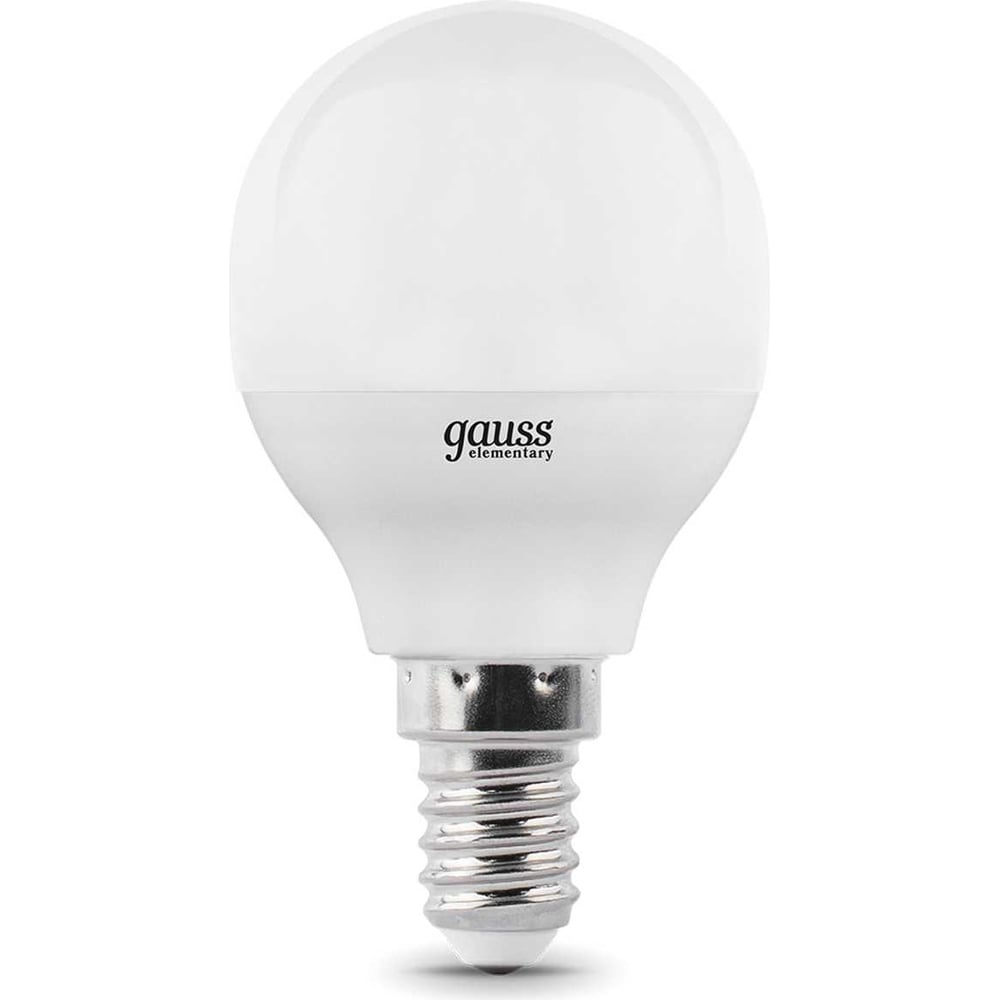 Лампа светодиодная LED Elementary Шар 10W E14 3000k, теплый белый, GAUSS