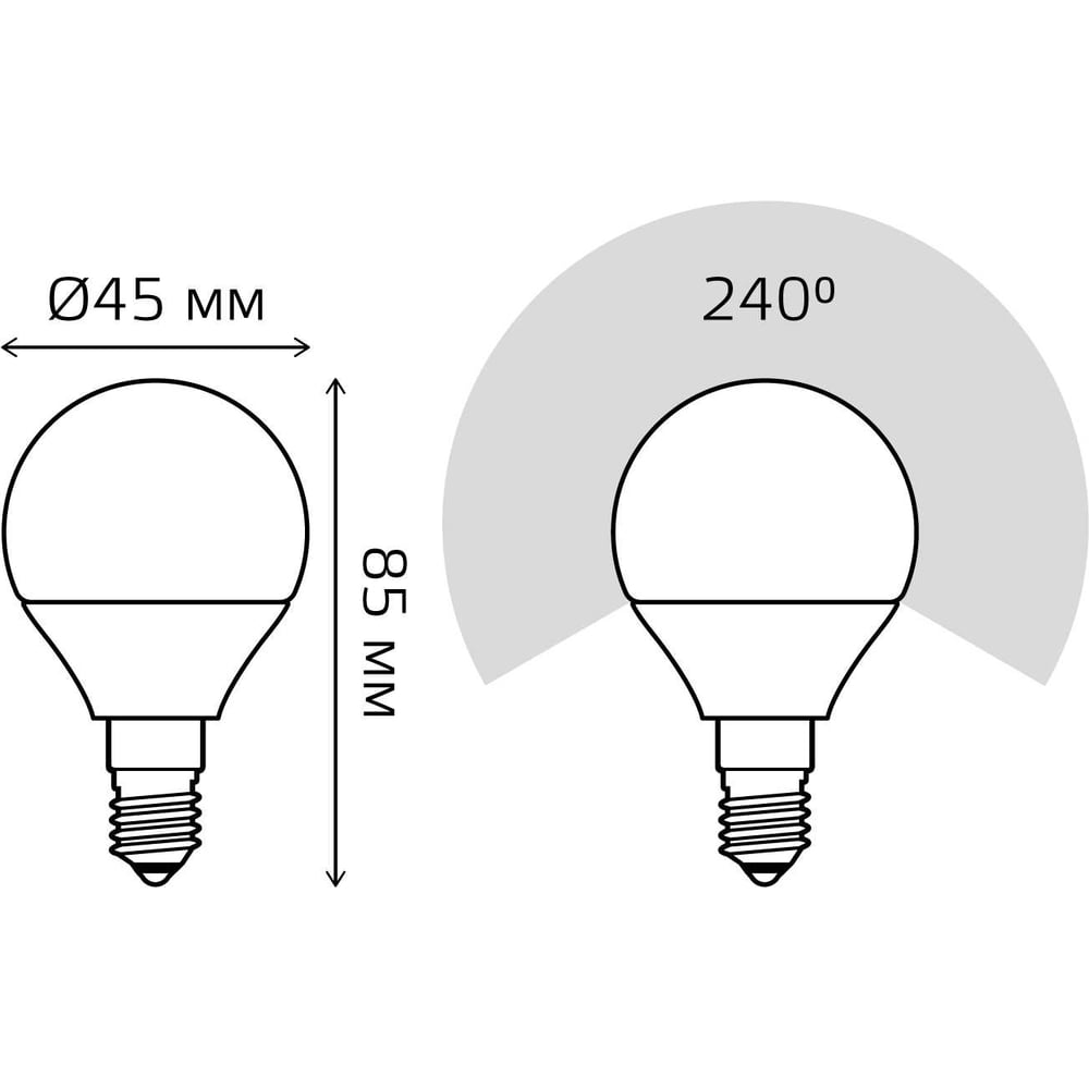Лампа светодиодная LED Elementary Шар 10W E14 3000k, теплый белый, GAUSS