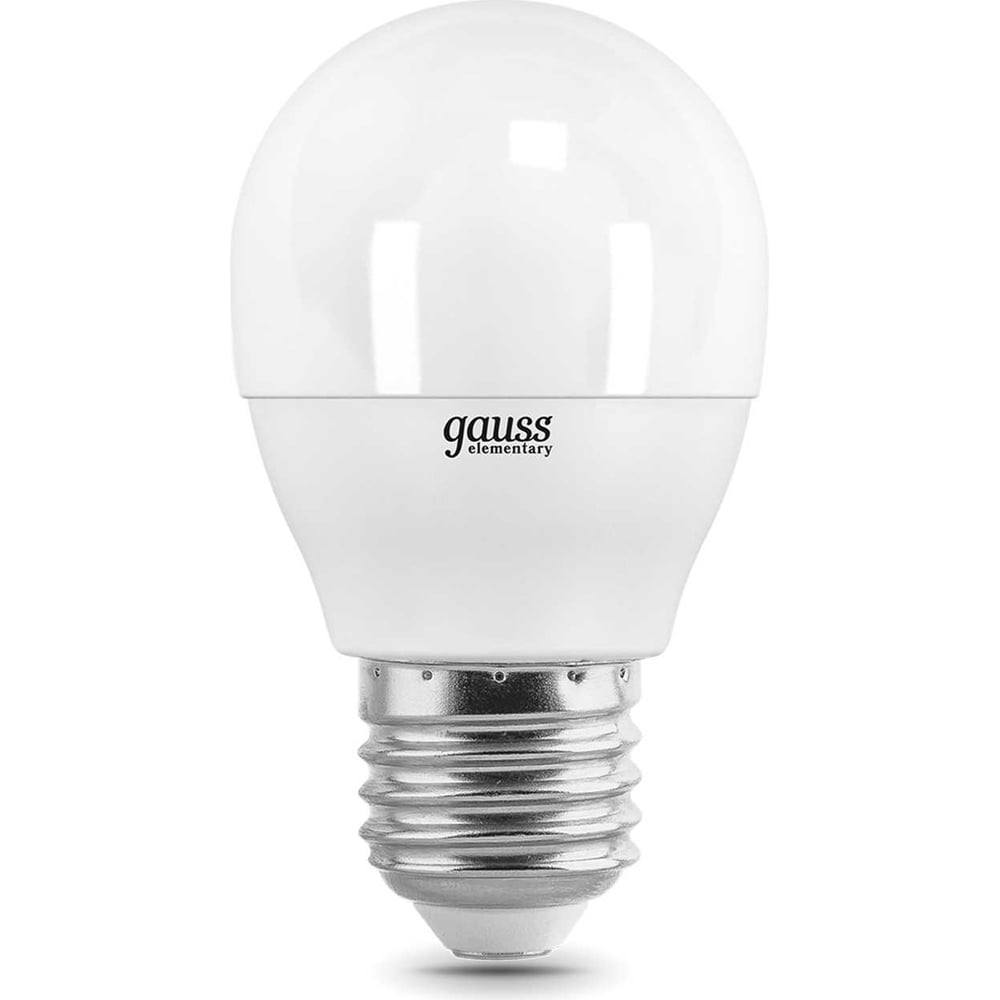 Лампа светодиодная LED Elementary Шар 10W E27 4100k, нейтральный белый, GAUSS