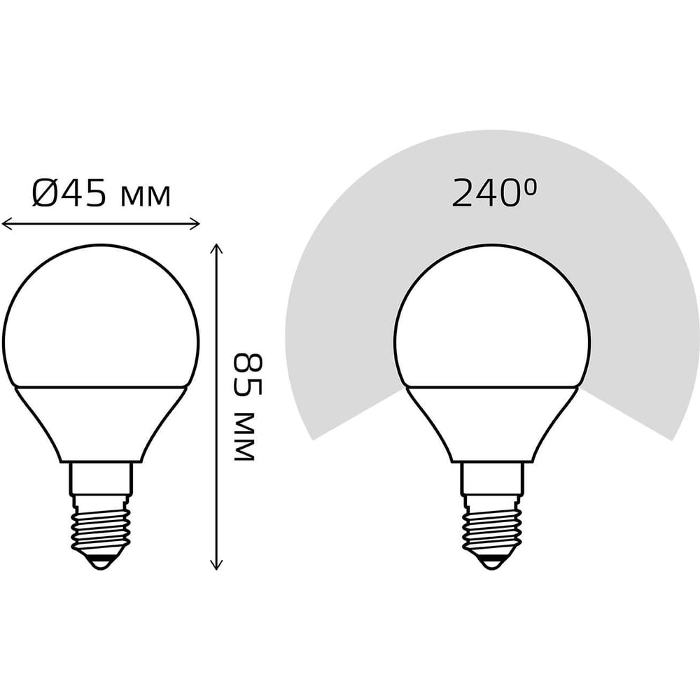 Лампа светодиодная LED Elementary Шар 12W E14 920lm 3000k, теплый белый, GAUSS