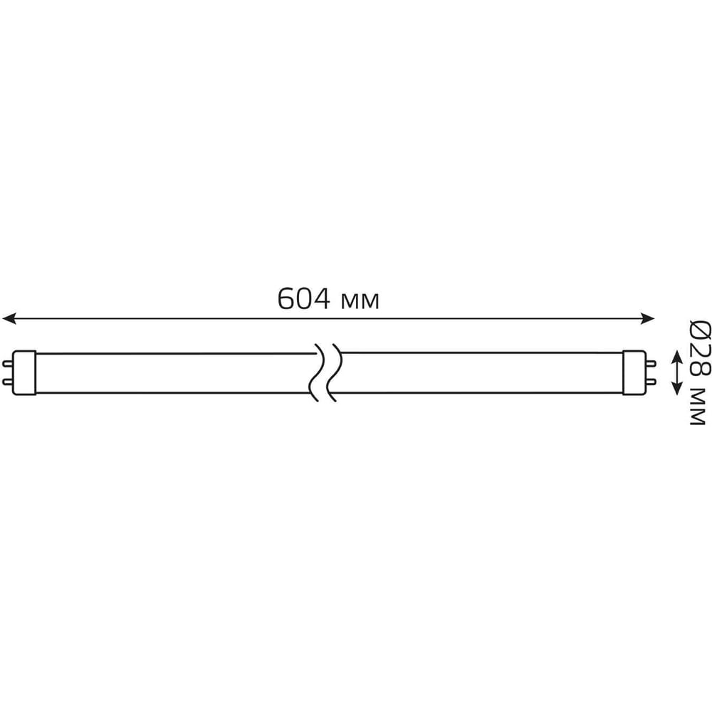 Лампа светодиодная LED Elementary T8 Glass G13 10W 4000K, нейтральный белый, GAUSS