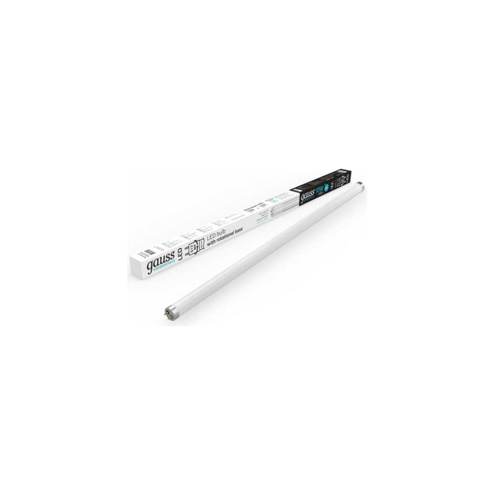 Лампа светодиодная LED Elementary T8 Glass G13 10W 4000K, нейтральный белый, GAUSS
