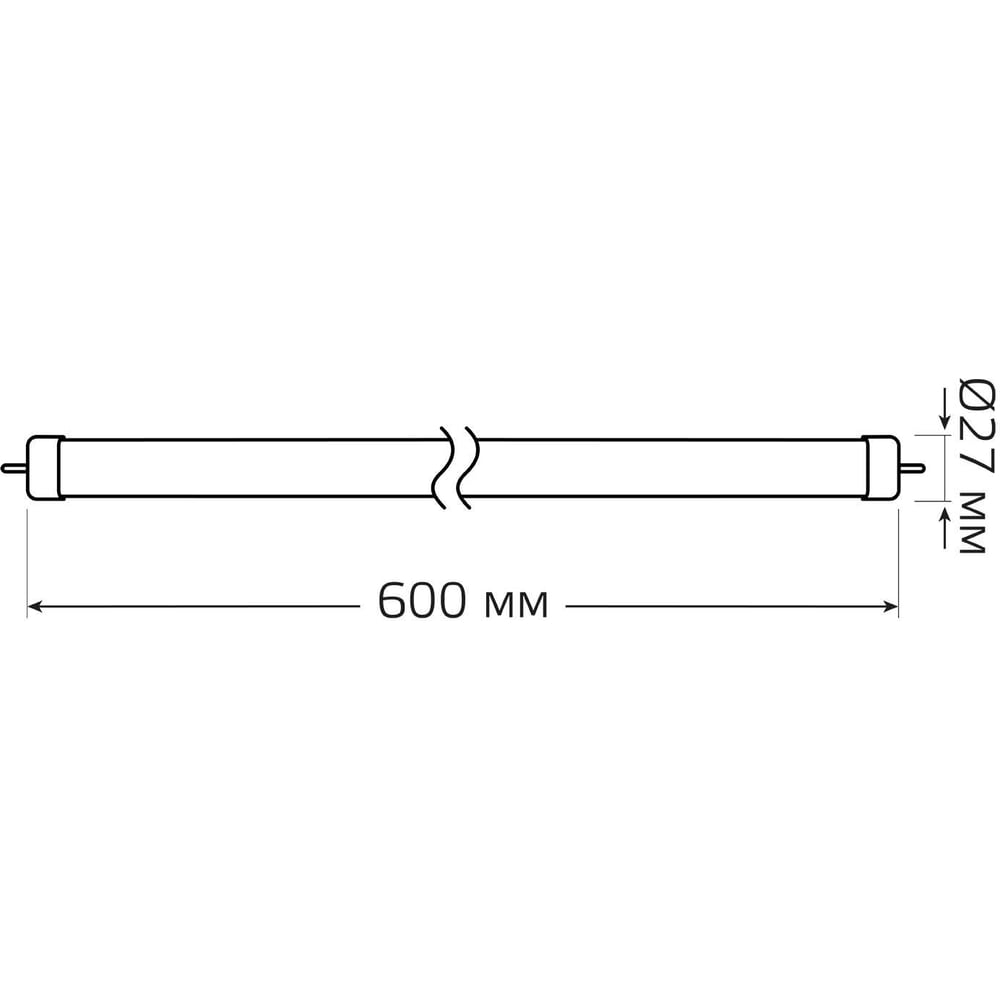 Лампа светодиодная LED Elementary T8 стекло G13 1000lm 12W 4000K, нейтральный белый, GAUSS