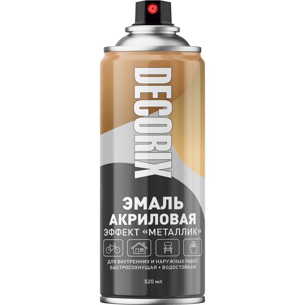 Аэрозольная эмаль Decorix (металлик; глянцевая; акриловая; хром; 520 мл) 0103-06 DX